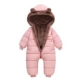thumbnail image 1 of Toddler Infant Baby Snowsuit Warm Windproof Long Sleeve Bear Hooded Jumpsuit Romper Toddler Winter Coat Baby Girls' Clothing 12-18 Months, 1 of 9