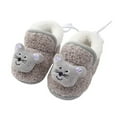 thumbnail image 1 of Toddler Infant Fluffy Slipper Winter Crib Shoes First Walker Indoor Bedroom Shoes Cute Cartoon House Slippers Boys Girls Soft Anti-slip Sole Shoes,0-18M, 1 of 8