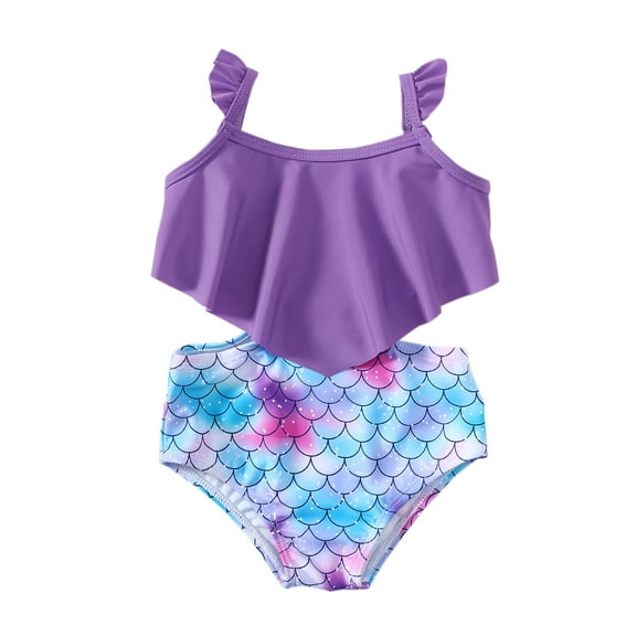 Toddler Infant Girl One Piece Bathing Suits Sleeveless Mermaid Swimwear Doughnut Beach Wear