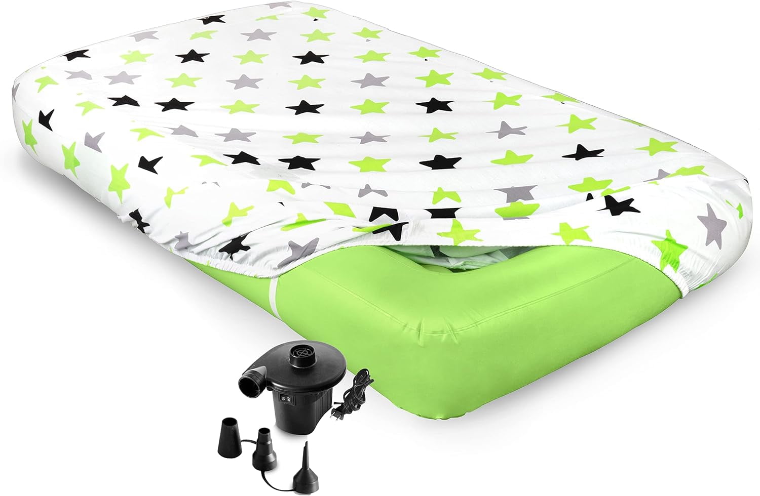 Toddler Inflatable Bed With Star Sheet Pump, 150Lb Weight Limit