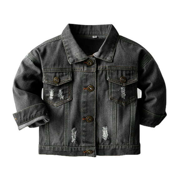 Toddler Jacket Button Down Kid Casual Jacket Black Jacket Toddler Fall Outfits 12-18 Months Boy Girl Fashion