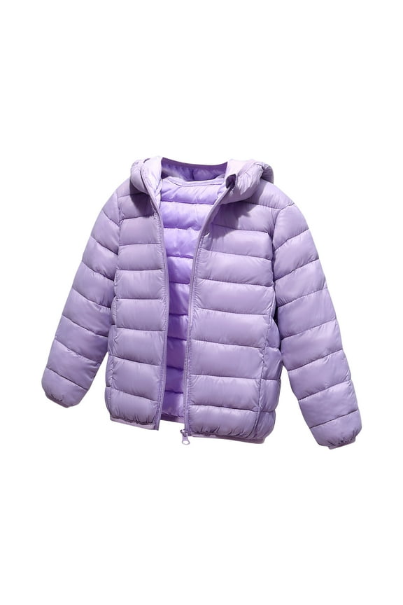 Toddler Jacket Lightweight Down Coats Girls Boys Winter Puffer Outerwear Children Thin Warm Long Sleeve Parka Midweight Daily Coat Kids Down Jacket
