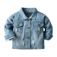 thumbnail image 1 of Toddler Jacket Long Sleeve Girls Jean Jacket Button Top Coat Little Girl Clothes for Girls 12-18 Months, 1 of 6