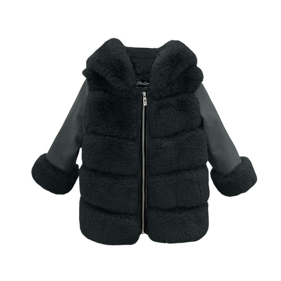 Toddler Jacket,Toddler Girls Fashion Fall Winter Cardigans Fuzzy Lightweight Warm Coat,Winter Coat Boys,Black,18-24 Months