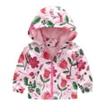 thumbnail image 1 of Toddler Jacket Winter Print Windproof Autumn Zipper Hooded Baby Boys Grils Boys & Kids Top Coat & Outerwear Pink 12 Months-18 Months, 1 of 7