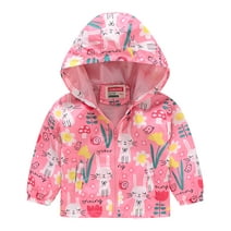 Toddler Jacket with Hooded Cartoon Lightweight Baby Girls Boys Spring Easter Rabbit Windbreaker Outerwear for Kids 3-4T