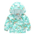 thumbnail image 1 of Toddler Jacket with Hooded Cartoon Lightweight Baby Girls Boys Spring Windbreaker Outerwear for Kids 3-4T, 1 of 9