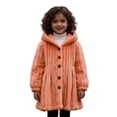 thumbnail image 1 of Toddler Jackets Boys,Coat Girls Hooded Long Waist Tie Casual Outerwear for Autumn Winter,Cropped Jacket,Red,5-6 Years, 1 of 3