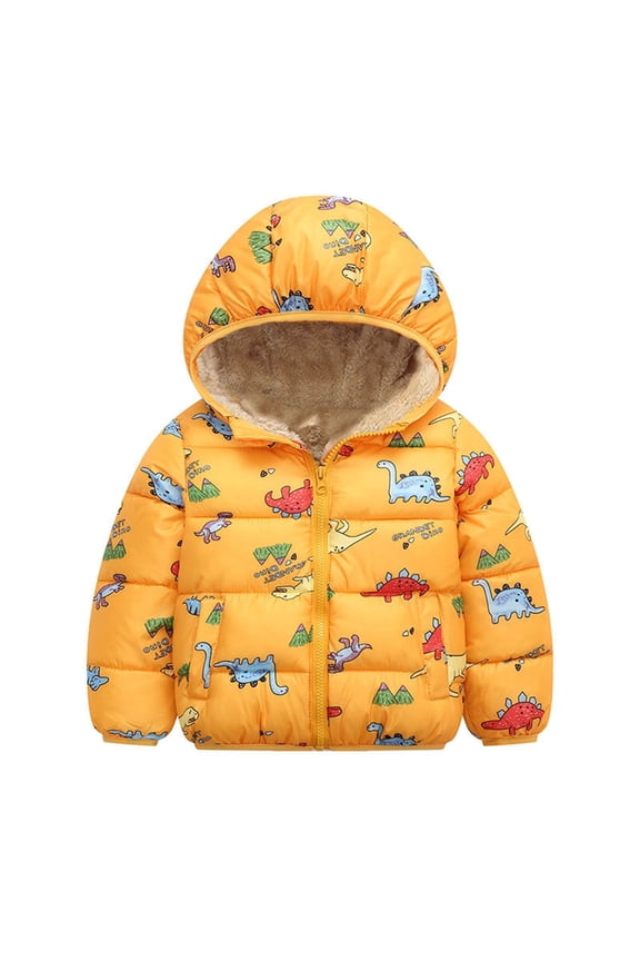 Toddler Jackets Boys Girls Snow Jackets Baby Winter Warm Thick Cartoon Hooded Coats Warm Padded Kids Outerwear Jackets Down Jackets Coats,Size 18-24 Months