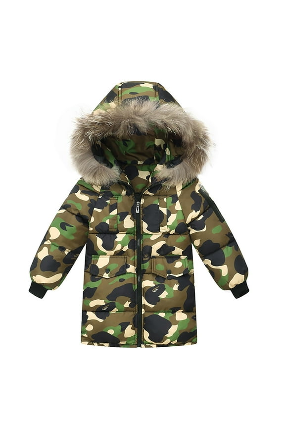 Toddler Jackets Boys Girls Snow Jackets Kids Winter Camo Coat Windproof Mediun Length Warm Down Coat Hooded Wadding Outwear Outerwear Jackets Down Jackets Coats,Size 10-12 Years