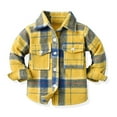 thumbnail image 1 of Toddler Jackets for Boys Girls Size 6-12 Months Shirt Plaid Long Sleeve Kids Turn Down Collar Button Yellow Coat, 1 of 7