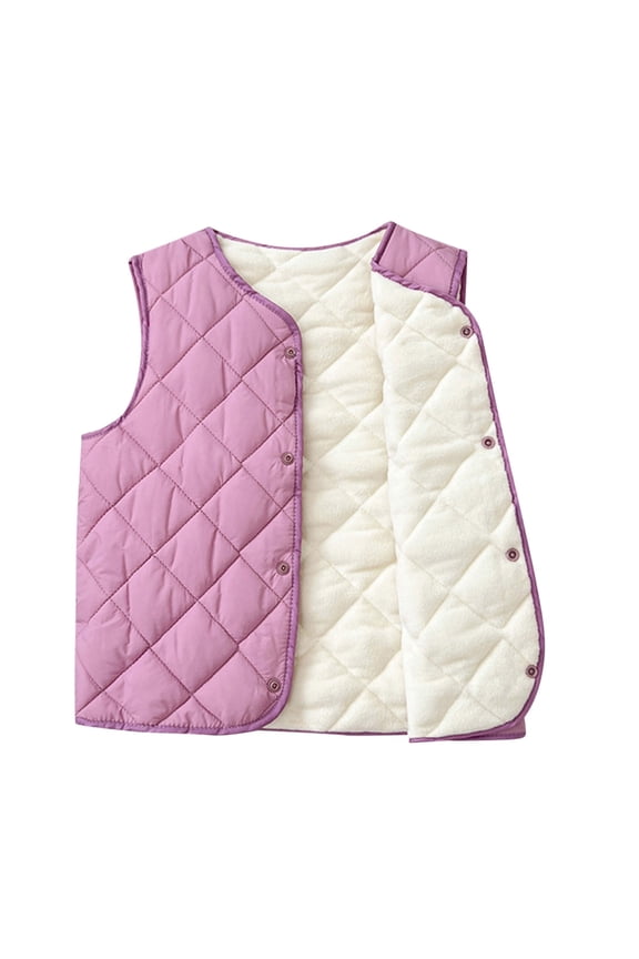 Toddler Jackets for Girls Boys Size 2-3 Years Children Kids Baby Solid Sleeveless Vest Outer Outfits Clothes Purple Coat