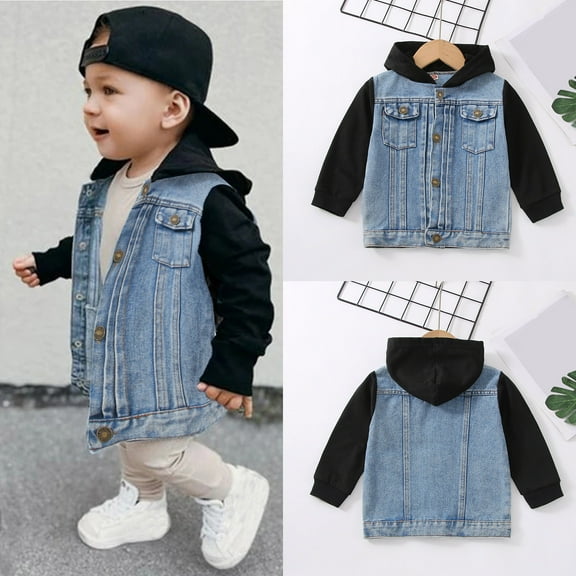 Toddler Jean Jacket Button Down Denim Jacket Children Casual Jacket Blue Jacket Boys Toddler Fall Coat 2T