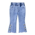 thumbnail image 1 of Toddler Jeans for Kids Embroidered Flare Jeans for Girls with Pockets High Waisted Girls Wide Leg Jeans Cute Outfits for Girls 18-24 Months, 1 of 6