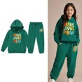 thumbnail image 1 of Toddler Jesus Loves You Print Hooded Sweatshirts Letter Print Hoodies Long Sleeves Comfy Oversize Pullover Jogging Pants 2 Pcs Fall Winter Clothes Junior Boys Clothes 3-4 Years, 1 of 4