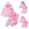 thumbnail image 1 of Toddler Jogger Pants Set Girls 2 Piece Outfits Fashion Tracksuits Long Sleeve Pullover Sweatshirt and Sweatpants Jogger Set with Pockets, 1 of 5