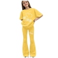 thumbnail image 1 of Toddler Jogger Pants Set Girls 2 Piece Outfits Short Sleeve Tops & Flared Pants Kids Teen Trendy Summer Clothing Set, Size 7-14 Years, 1 of 4