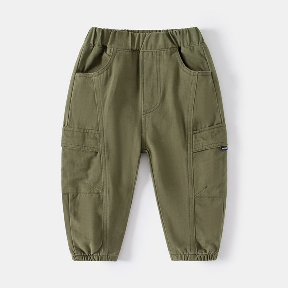Toddler Joggers Cargo Sweatpants Elastic Waist Straight Baby Boys Long Pants Fall Lightweight Trousers with Pockets 