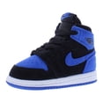 thumbnail image 1 of Nike Jordan 1 Retro High OG Infant/Toddler Shoes Size 4, Color: Black/Royal Blue/White, 1 of 5