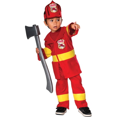 Rubies Junior Red Firefighter Costume for Toddlers, Unisex 2T-4T