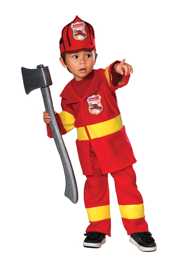Junior Red Firefighter Costume for Toddlers, Unisex 2T-4T