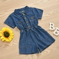 thumbnail image 1 of Toddler Jumpsuit Romper Summer Toddler Girl Jumpsuit Shorts Little Girl Overalls Clothes Baby Jean Romper Jumpsuit One Piece Outfit, 1 of 9