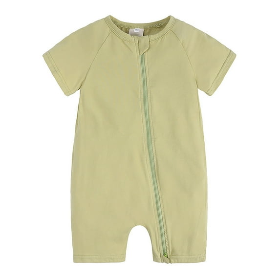 Toddler Jumpsuit Summer Infant Boy Girl Sleeveless Solid Color Romper Comfortable Home Wear Outfits With Zipper Versatile Cotton Ootfits Bodysuits