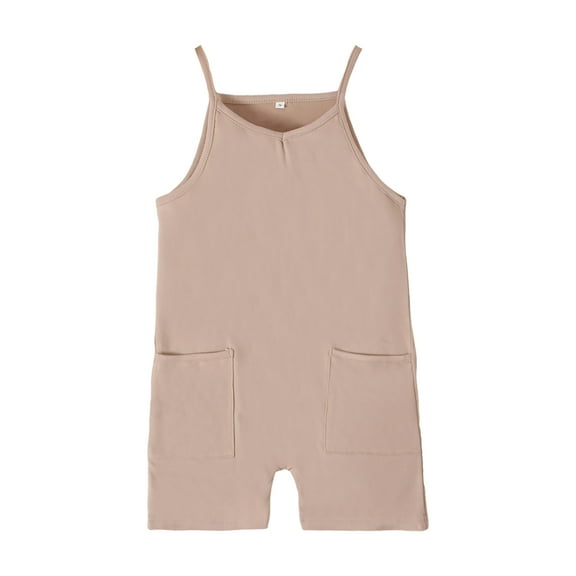 Toddler Jumpsuit and Romper Girls Romper Sleeveless Short Jumpsuits Kids Casual One Piece Summer Outfits with Pockets 5-14 Years