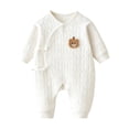 thumbnail image 1 of Toddler Jumpsuits Cute Graphic Cotton Romper Clothes Baby Boys Girls Long Sleeve Lightweight Romper White 1-3 Months, 1 of 6