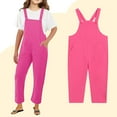 thumbnail image 1 of Toddler Jumpsuits for Girls Kids Casual Sleeveless Overalls Girls Loose Rompers with Pockets Pink Jumpsuit Clothes for Middle School Girls 3-4 Years, 1 of 5