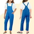 thumbnail image 1 of Toddler Jumpsuits for Girls Kids Casual Sleeveless Overalls Girls Overalls with Pockets Blue Jumpsuits Girls 3-4 Years Summer Clothes, 1 of 5