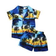 Toddler Kid Baby Boy Clothes Outfit Set Hawaiian Beach Shirt Tops+Shorts Pants