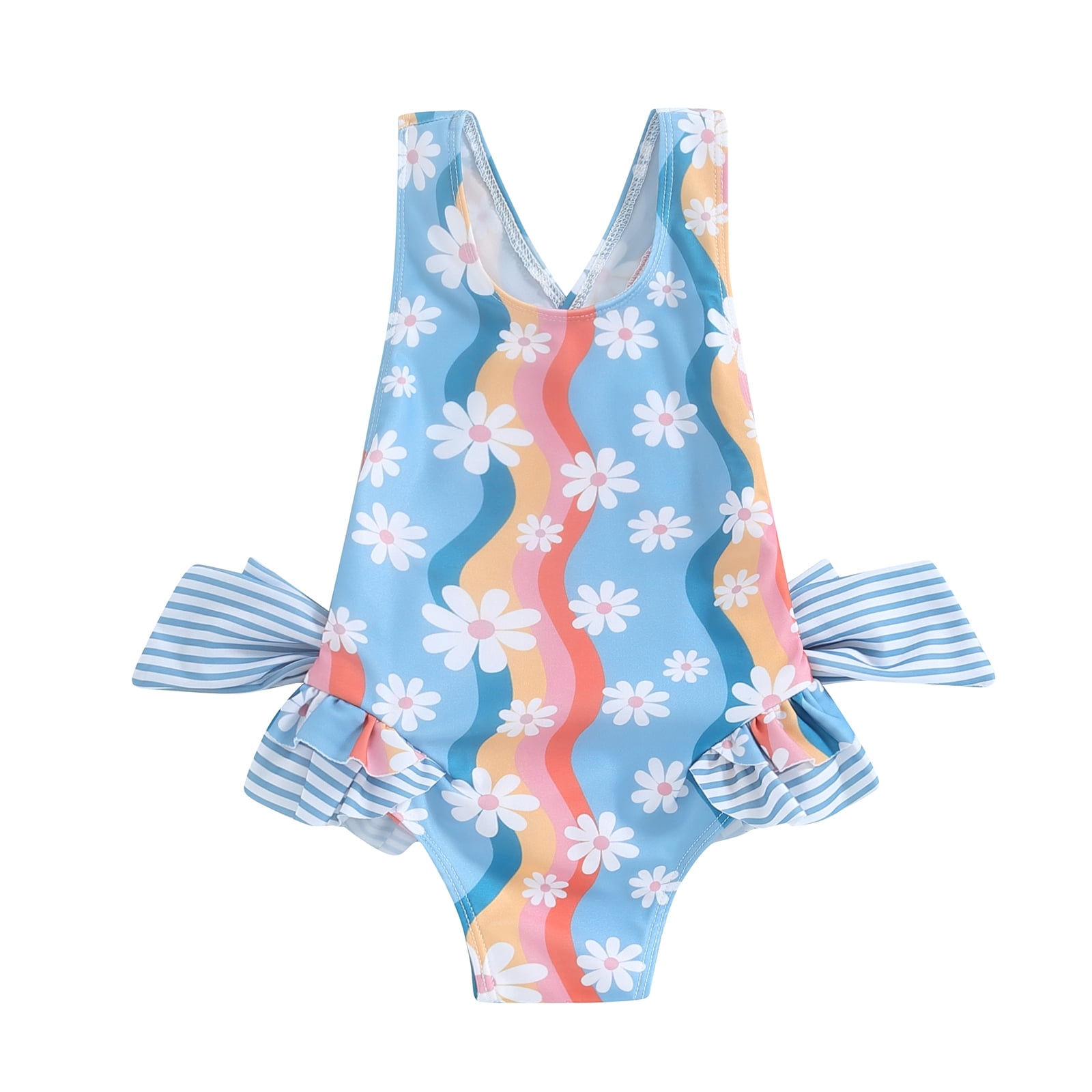 Happy Birthday Gifts Girls Swimsuits 2 Piece Butterfly Balloons Swimwear Bikini Set Bathing Suit For Girl Kids 3T