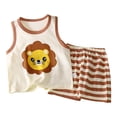 thumbnail image 1 of Toddler Kid Girl Clothes Heart Print Short Sleeves Top + Shorts 2PC Summer Outfit Set Girls Summer Set 1-8 Years,5-6 Years, 1 of 3