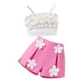 thumbnail image 1 of Toddler Kid Girl Outfits Clothes Floral Short Sleeve T-Shirt Top + Waist Pocketed Summer Short Sets 4-7T Girl Clothes Girls Summer Set 4-8 Years,7-8 Years, 1 of 9