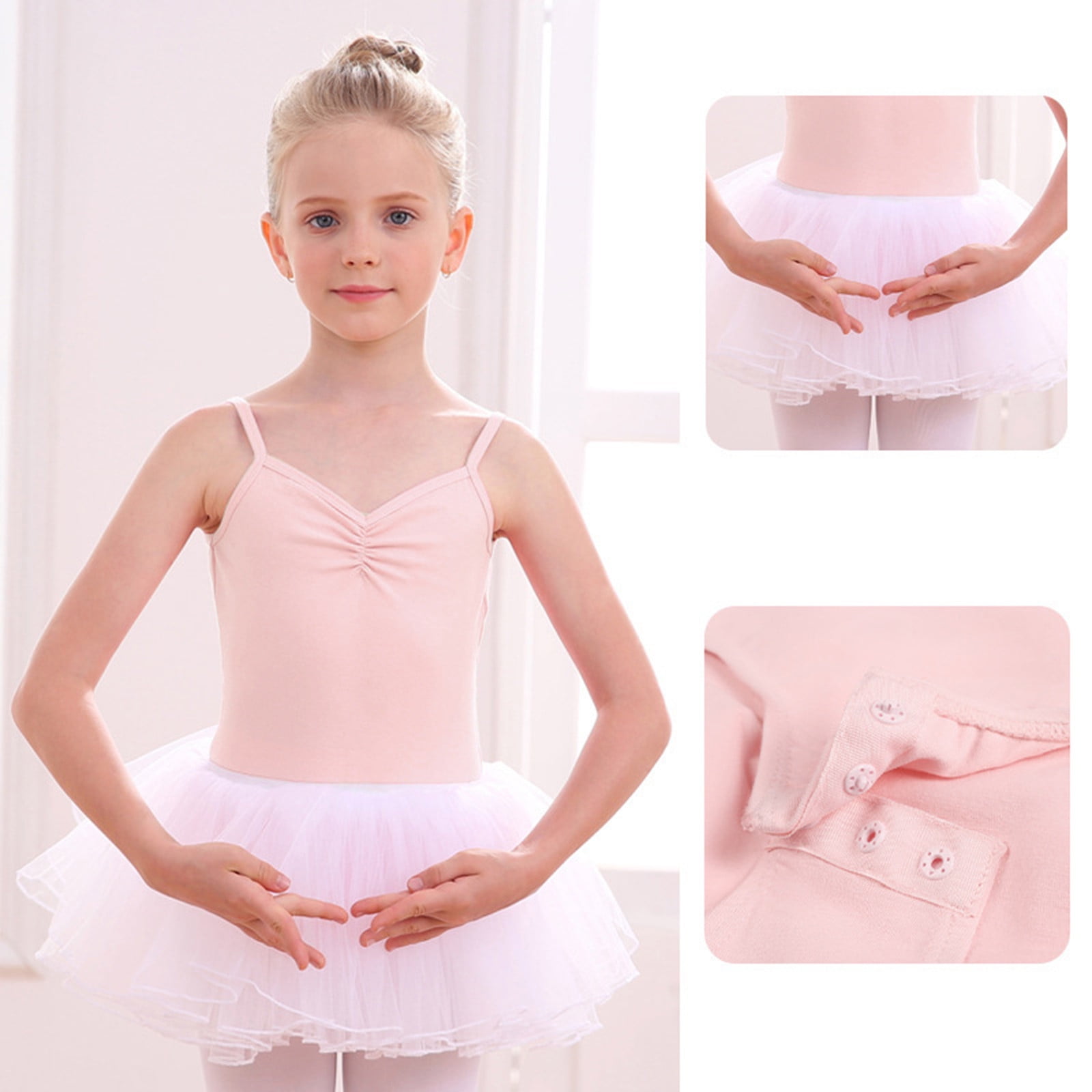 Toddler Kid Girls Flower Ruffle Sleeveless Ballet Leotard with Dance