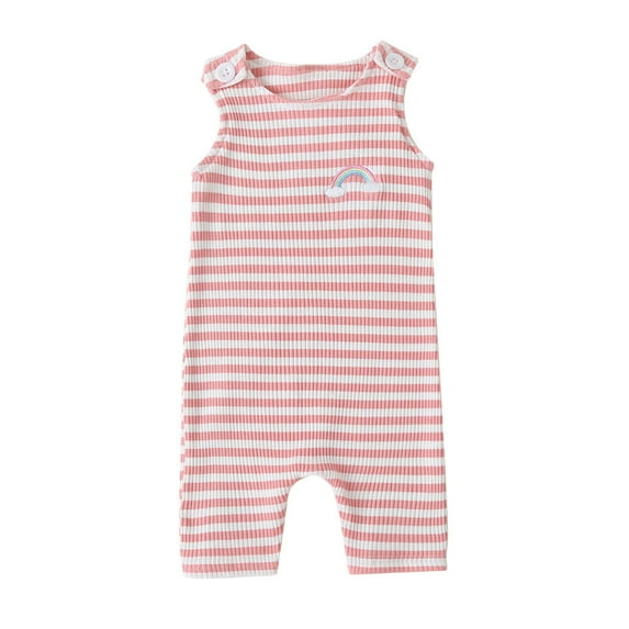 Toddler Kid Jumpsuit Pants Clothes Infant Baby Boys Girls Sleeveless Stripe Print Romper Jumpsuit Summer Jumpsuit For Girls Boys