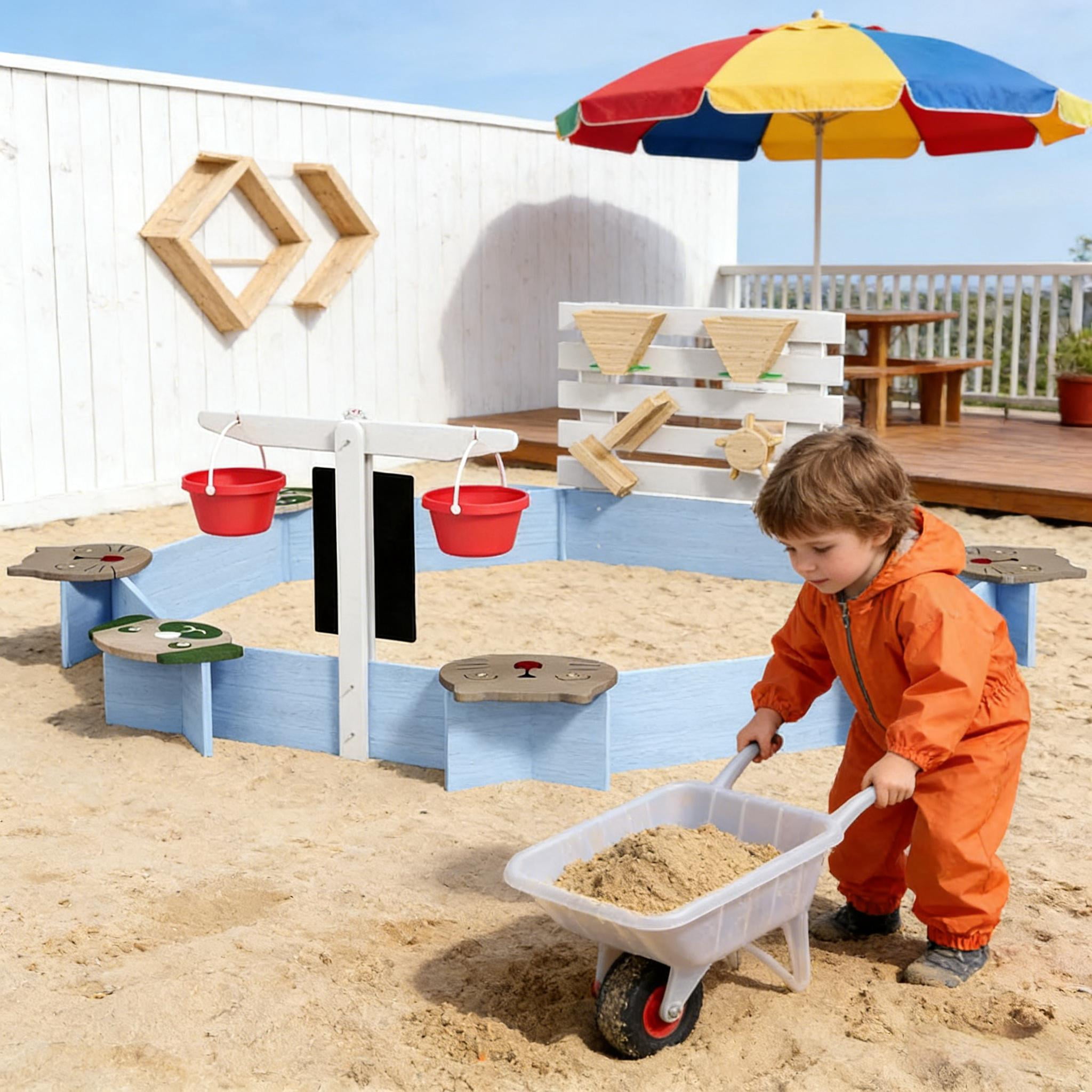Toddler Kid Wooden Sandbox