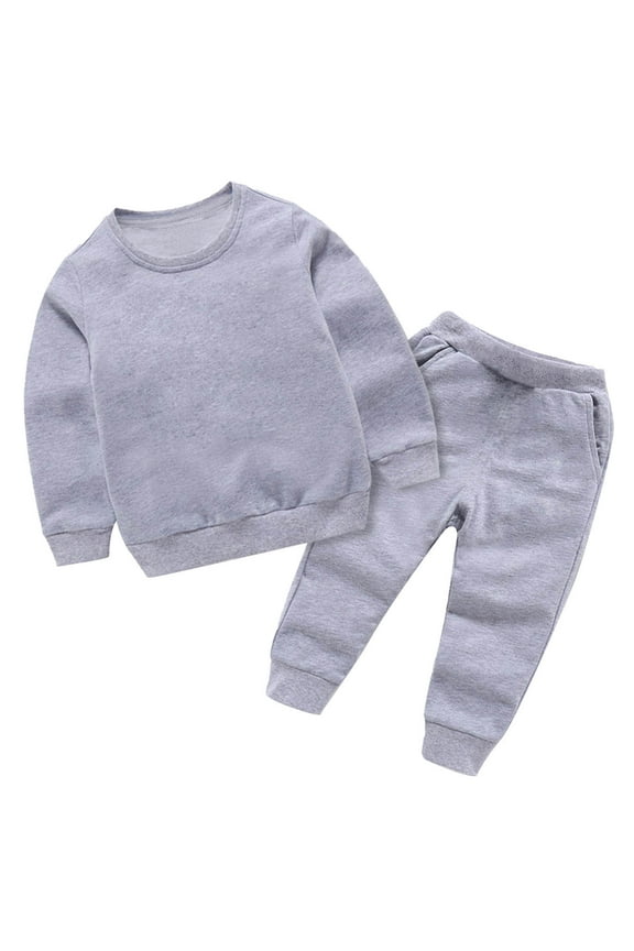 Toddler Kids Athletic Clothes Sets Unisex Boys Girls Long Sleeve Sweatshirt and Jogger Pants Sweatsuit Sets Fall Winter Outfits