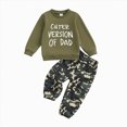 thumbnail image 1 of Toddler Kids Baby Boy Fall Clothes 12 18 24 Months 3T 4T 5T 6T Round Neck Letter Print Long Sleeve Tops Camouflage Trousers Pants Kaprioy Baby Boy Winter Clothes, 1 of 3