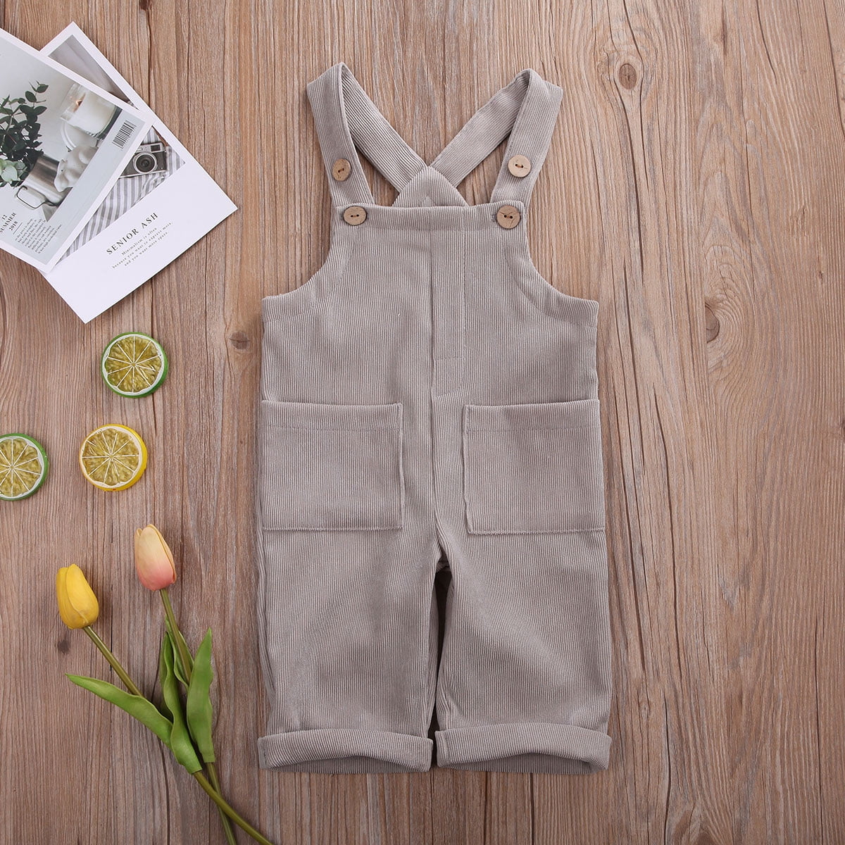 Toddler Kids Baby Boy Girl Corduroy Romper Jumpsuit Bib Pants Overalls