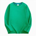 thumbnail image 1 of Toddler Kids Baby Boy Girl Long Sleeve Sweatshirt Casual Shirt Thin Pullover Infant Crewneck Sport Tops Basic Tee Shirt Fall Winter Pullover T-Shirts Crewneck Tops 8-9Years Green T Shirts, 1 of 5