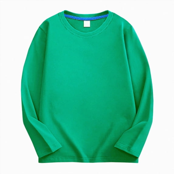 Toddler Kids Baby Boy Girl Long Sleeve Sweatshirt Casual Shirt Thin Pullover Infant Crewneck Sport Tops Basic Tee Shirt Fall Winter Pullover T-Shirts Crewneck Tops 8-9Years Green T Shirts