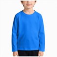 thumbnail image 1 of Toddler Kids Baby Boy Girl Long Sleeve Sweatshirt Casual Shirt Thin Pullover Infant Crewneck Sport Tops Basic Tee Shirt Fall Winter Pullover T-Shirts Crewneck Tops 2-3 Years Blue T Shirts, 1 of 9