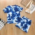 thumbnail image 1 of Toddler Kids Baby Boy Summer Tie-dye Print Short Sleeve Clothes Set Boys Baby Boys Gentleman Outfit Suits Boys Toddler Formal Suit, 1 of 9