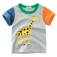 thumbnail image 1 of Toddler Kids Baby Boys Cartoon Animals Short Sleeve Crewneck T Shirts Tops Tee Clothes For 1-7 Years Size 5-6T, 1 of 2