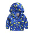 thumbnail image 1 of Toddler Kids Baby Boys Dinosaur Print Hooded Zipper Jacket Coat Outerwear, 1 of 2