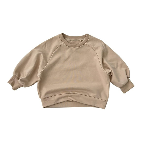 Toddler Kids Baby Boys Girls Basic Crewneck Pullover Sweatshirt Children's Solid Coat Tops