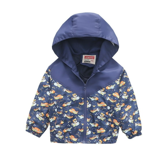 Toddler Kids Baby Boys Girls Cartoon Dinosaur Rainbow Camouflage Zip Windproof Jacket Hooded Trench Lightweight Kids Coats Windbreaker Casual Outerwear