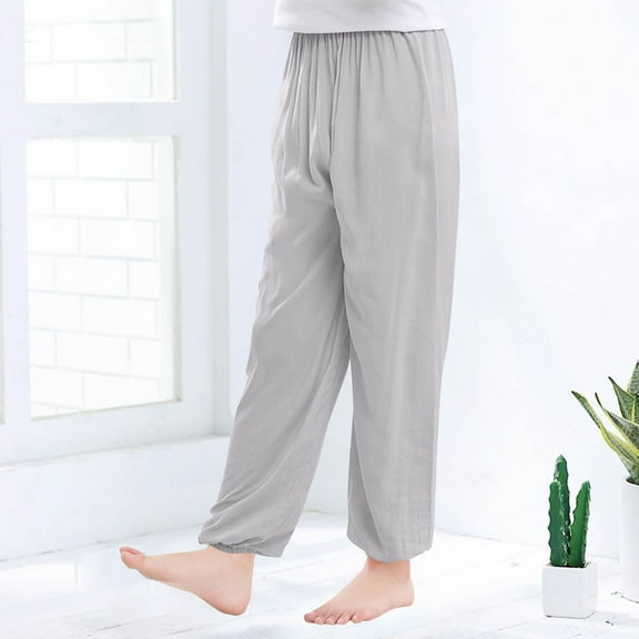 Toddler Kids Baby Boys Girls Cotton Linen Elastic Basic Harem Long Pants Bloomers Casual Joggers 2-16 Years